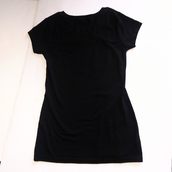 DC Comics Black Batman Faux Sequin Tee Shirt Size 7/9 Juniors Medium - Picture 2 of 6